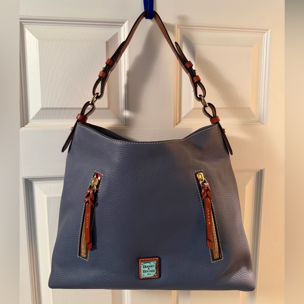 Dooney & Bourke Pebble Grain COOPER HOBO STEELE BLUE